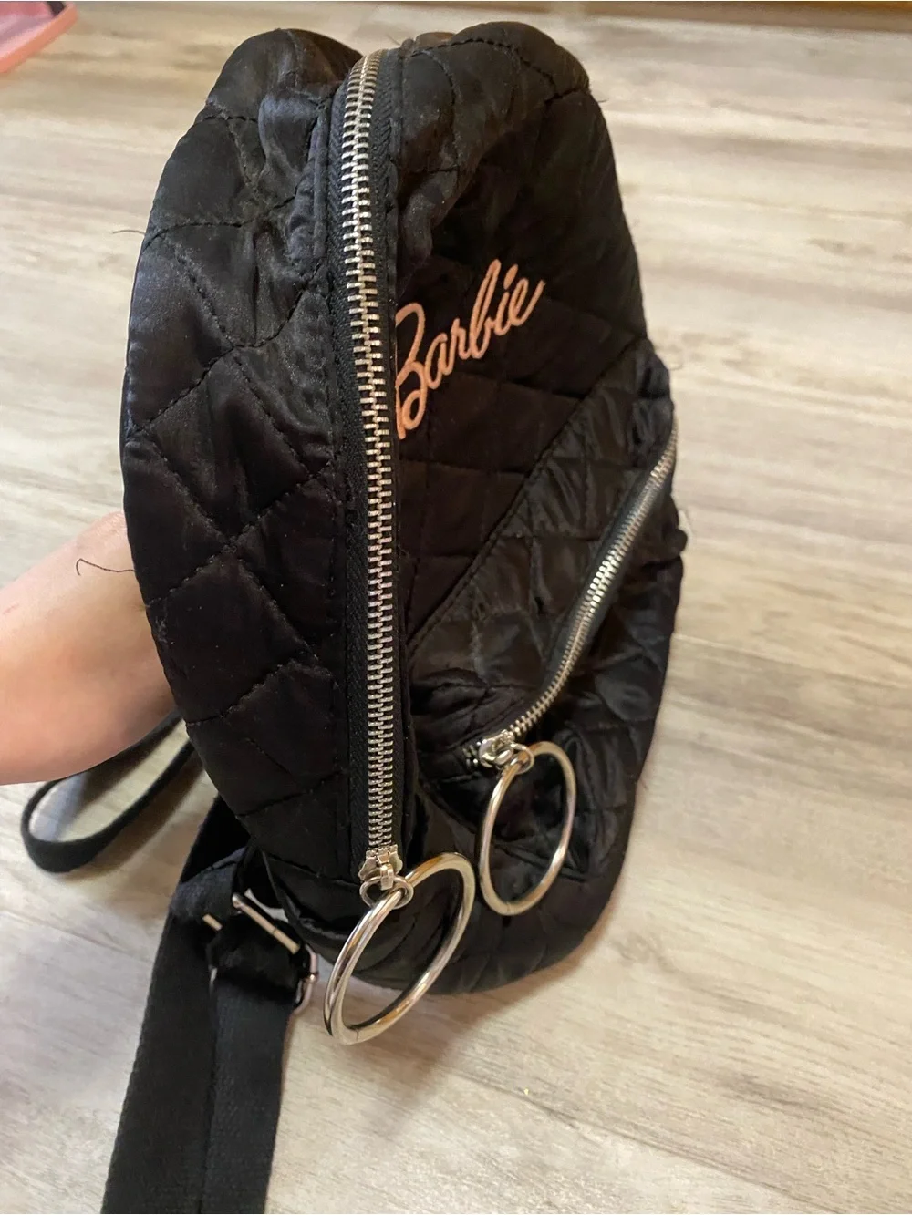 Missguided x Barbie Quilted Mini Backpack - Black